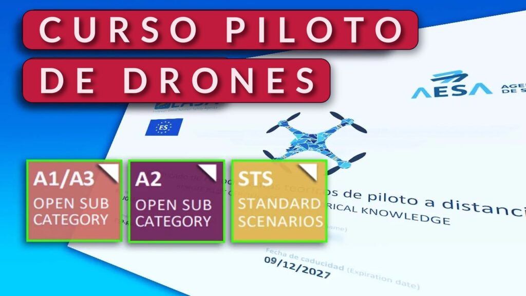 Curso de piloto de drones: exámenes de AESA A1/A3, A2 y STS